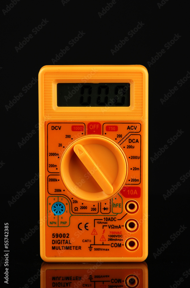 Fototapeta premium Multimeter on black background
