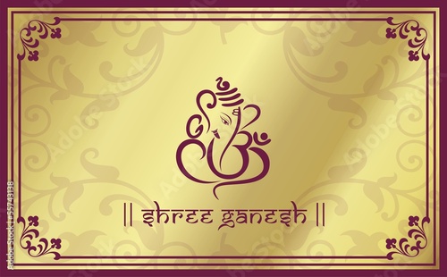 Ganesha, wedding card, royal Rajasthan, India