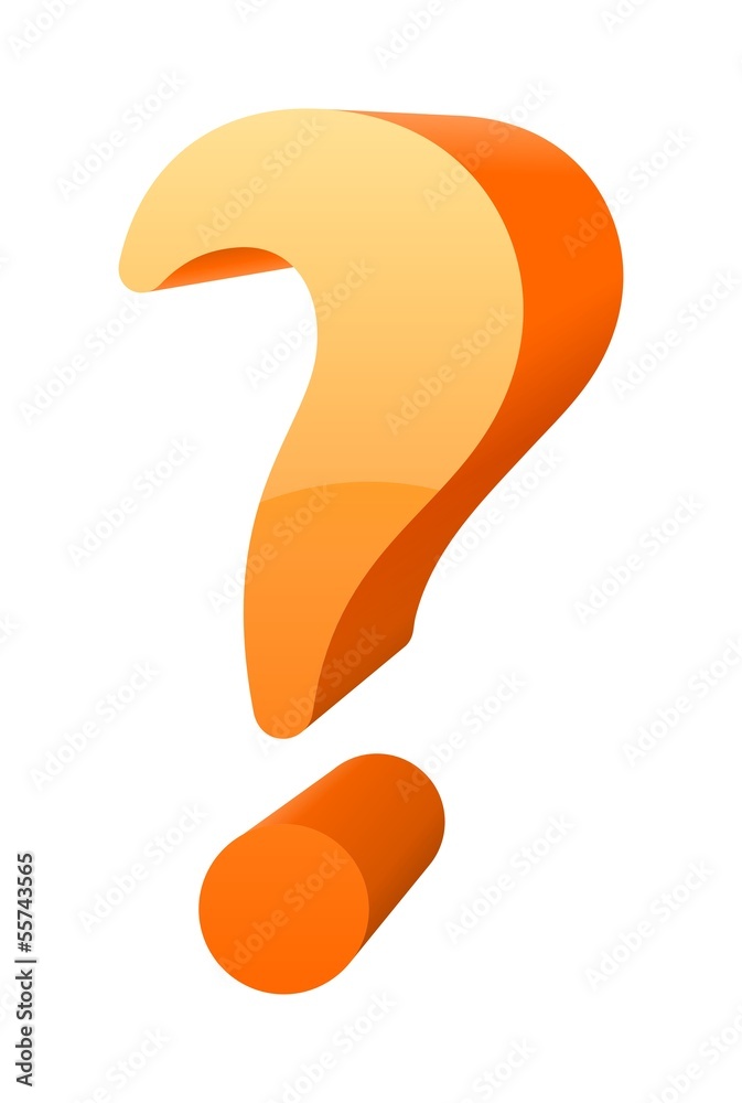 3D orange glossy question mark 3D orange glossy question mark