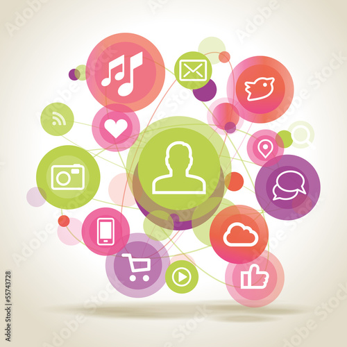 Social Network Icon Cloud