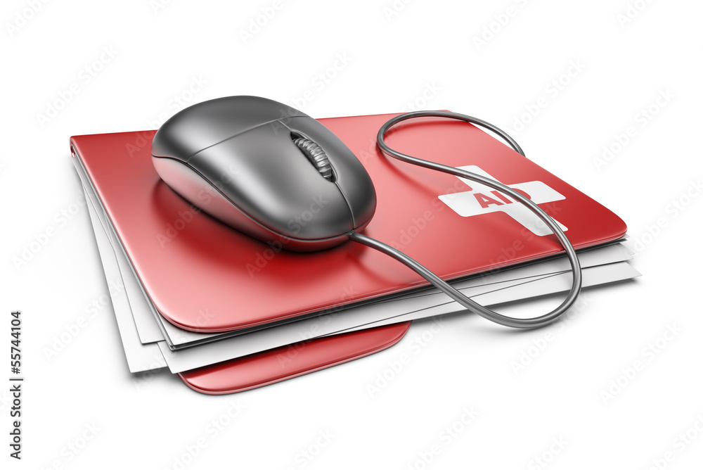 PC computer first aid concept. 3D Icon isolated on white backgr PC computer first aid concept. 3D Icon isolated on white backgr