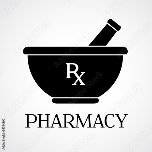 Vector pharmacy symbol - mortar and pestle