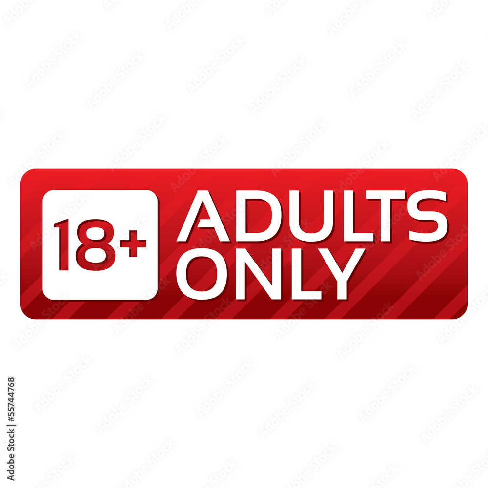 Adults only content button. Vector red sticker. Adults only content button. Vector red sticker.