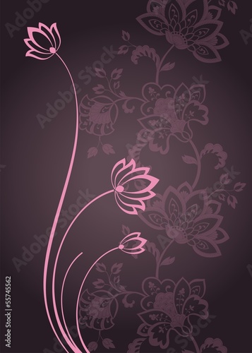 Fototapeta Naklejka Na Ścianę i Meble -  water lilies, wedding card design, India