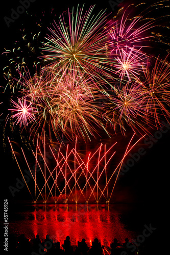 Streaks of Red Fireworks