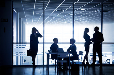 silhouettes of businesspeople