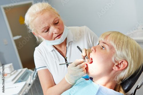Patient at dentist for dental treatment