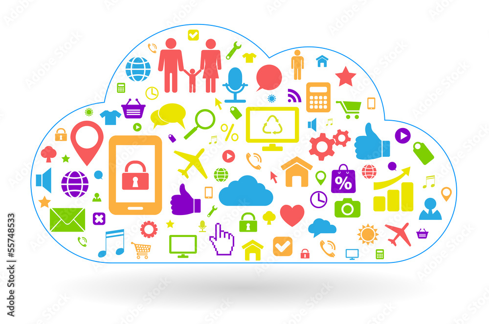 computing cloud social media concept computing cloud social media concept