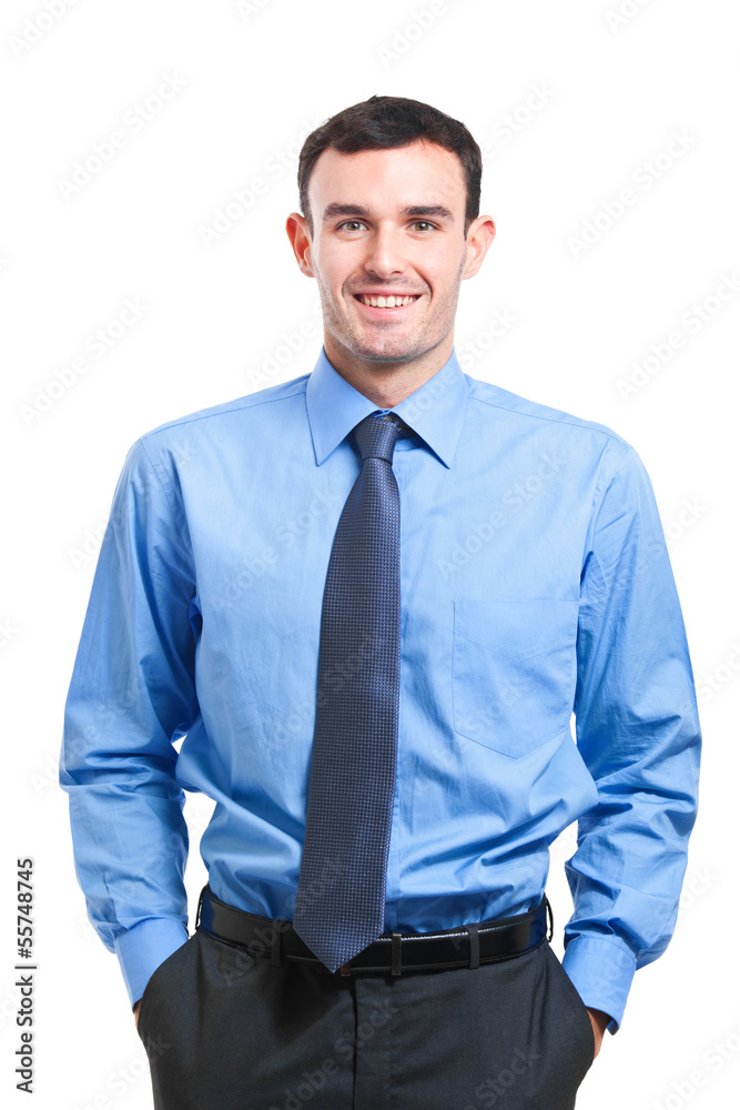 Smiling businessman on white background Smiling businessman on white background
