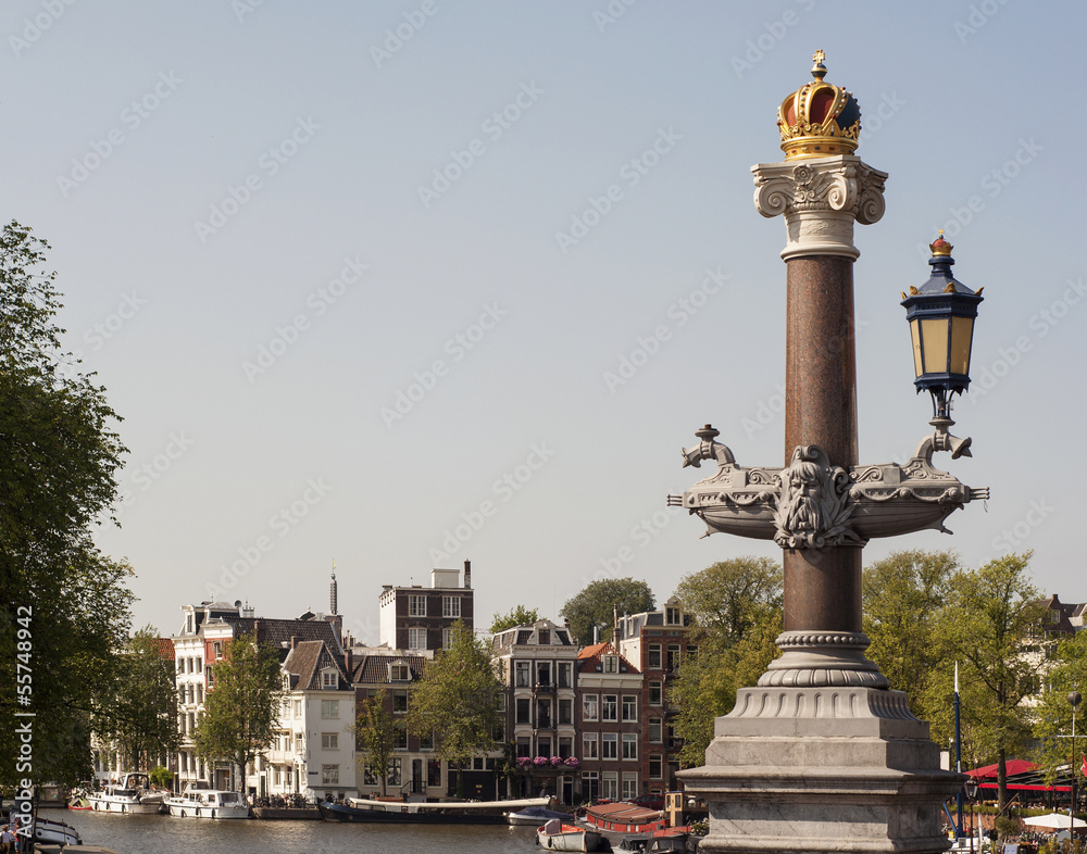 Street Lamp on a bridge in Amsterdam
