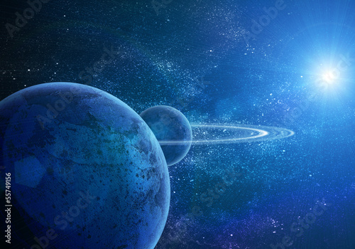 Fototapeta Naklejka Na Ścianę i Meble -  realistic saturn in open space
