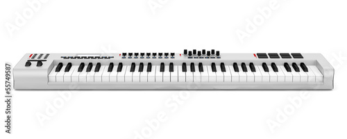Photography gray synthesizer isolated on white background