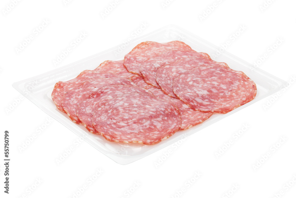 Sliced salami packaging
