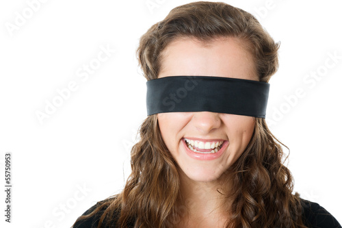 young female with blindfold