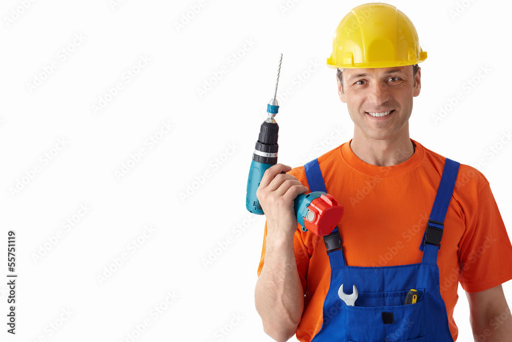 Man with a drill Man with a drill