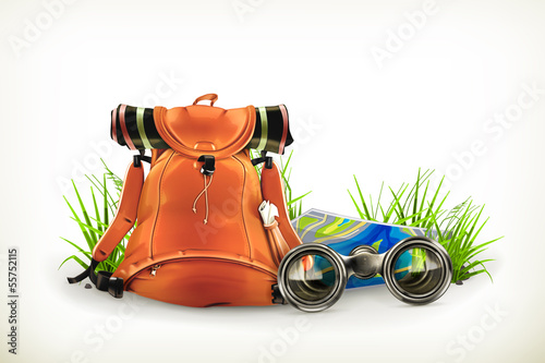 Backpacking, vector illustration