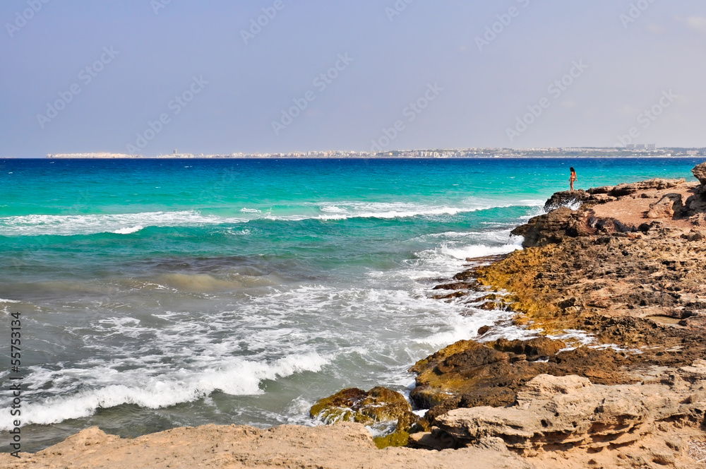 VISTA DI GALLIPOLI DA PUNTA DELLA SUINA, PUGLIA