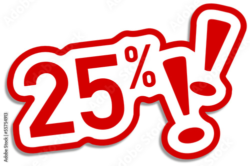 25% Prozent Button rot  #130901-svg12