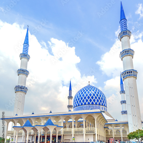 Foto Blue Mosque of Malaysia in Shah Alam, Malaysia.