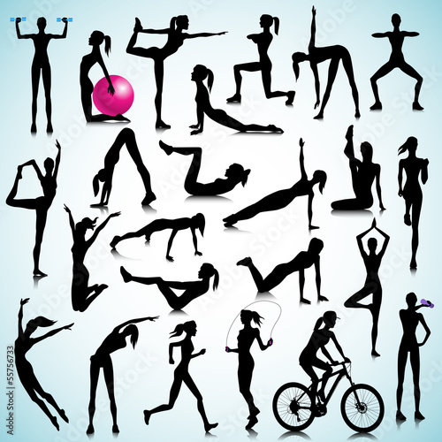 Fitness set of people