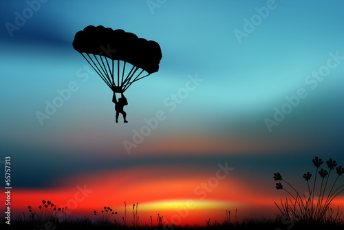 Sportsman-parashutist on a Sky