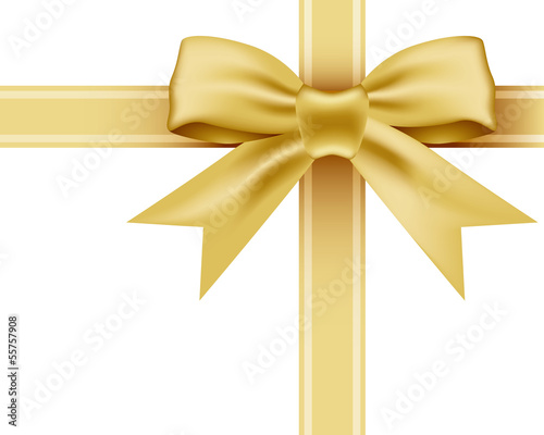 Vector gold ribbon and bow knot