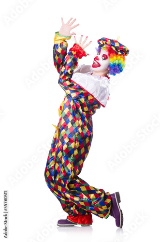 Funny clown isolated on white © Elnur