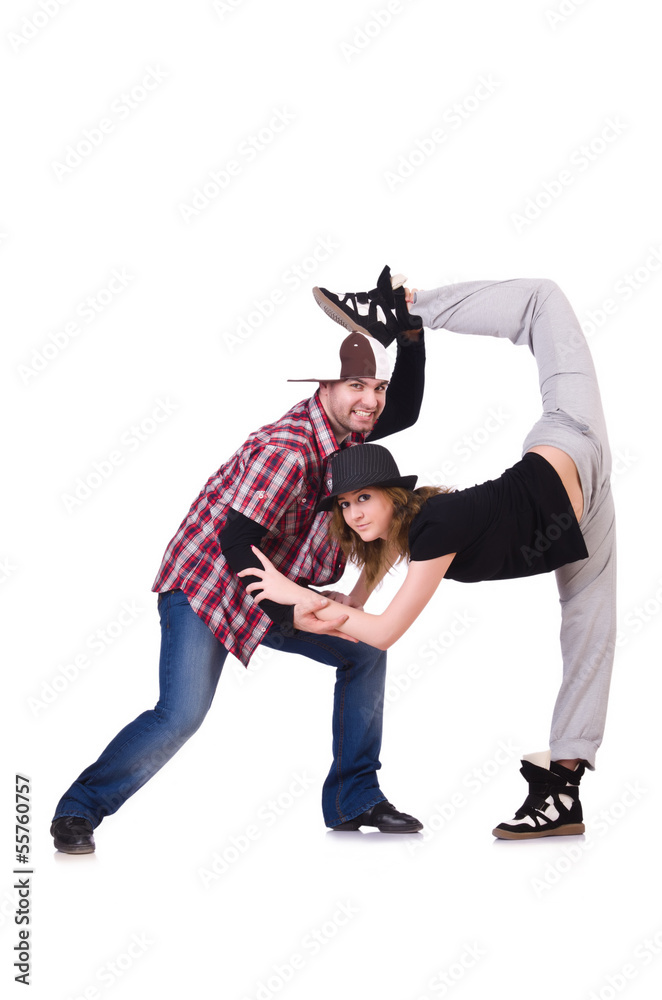 Pair of dancers dancing modern dances Pair of dancers dancing modern dances