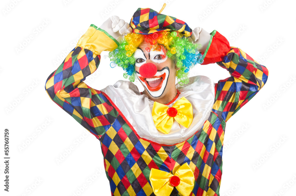 Funny clown isolated on white Funny clown isolated on white