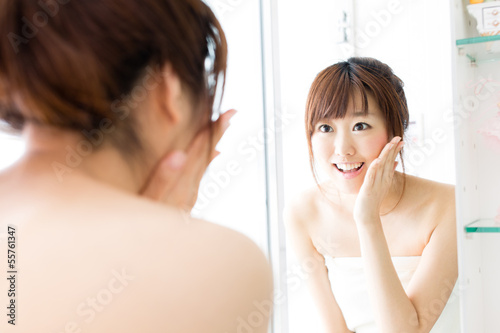 beautiful asian woman skin care image