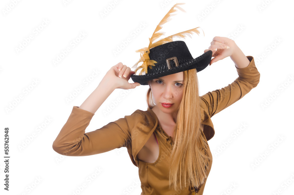 Woman pirate isolated on the white Woman pirate isolated on the white