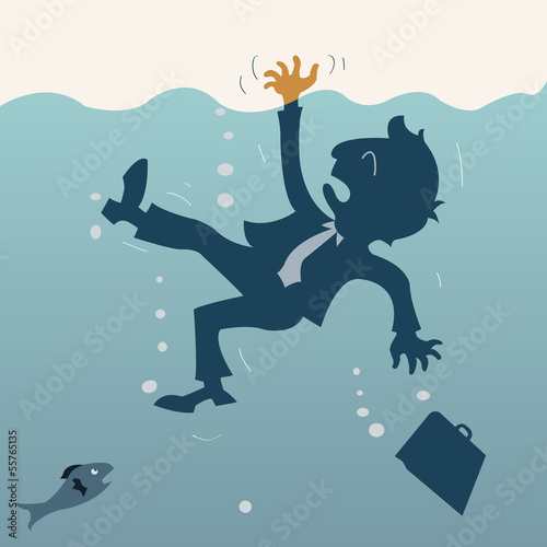 Drowning business man