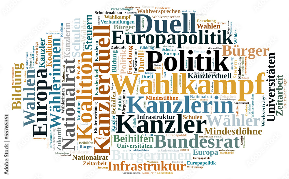 Fototapeta premium Wortwolke Wahlkampf