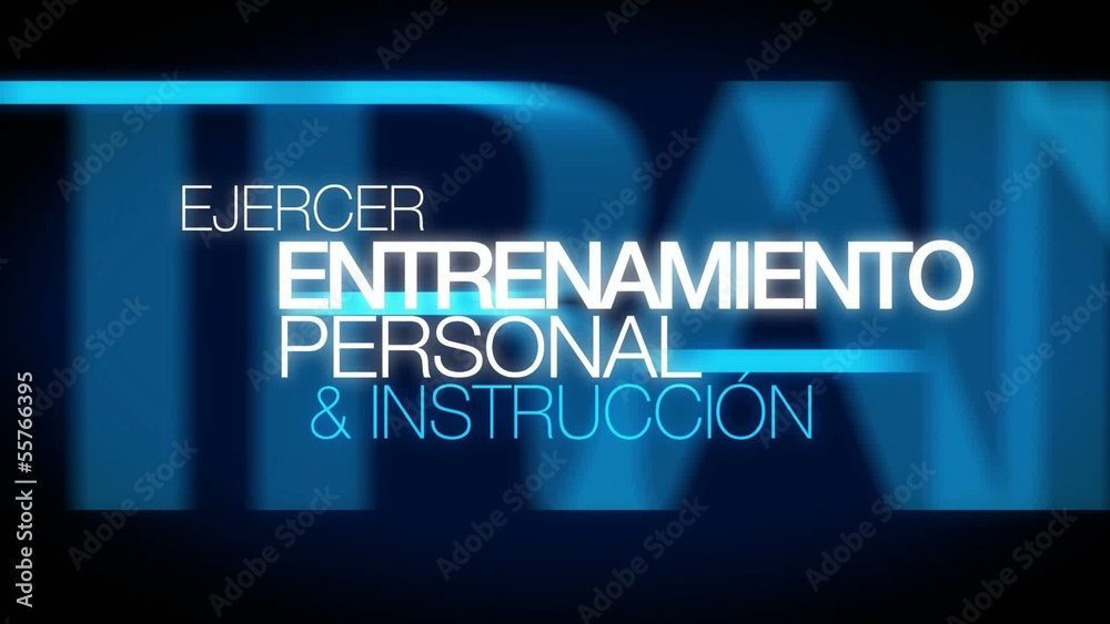 Entrenamiento personal ejercicio palabra tag cloud animación
