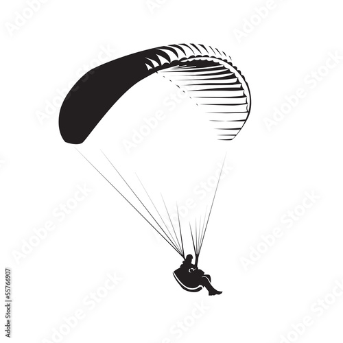 Paragliding theme, parachute controlled by a person photo