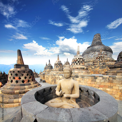 Schilderij op canvas Indonesia (Java) - Candi Borobudur