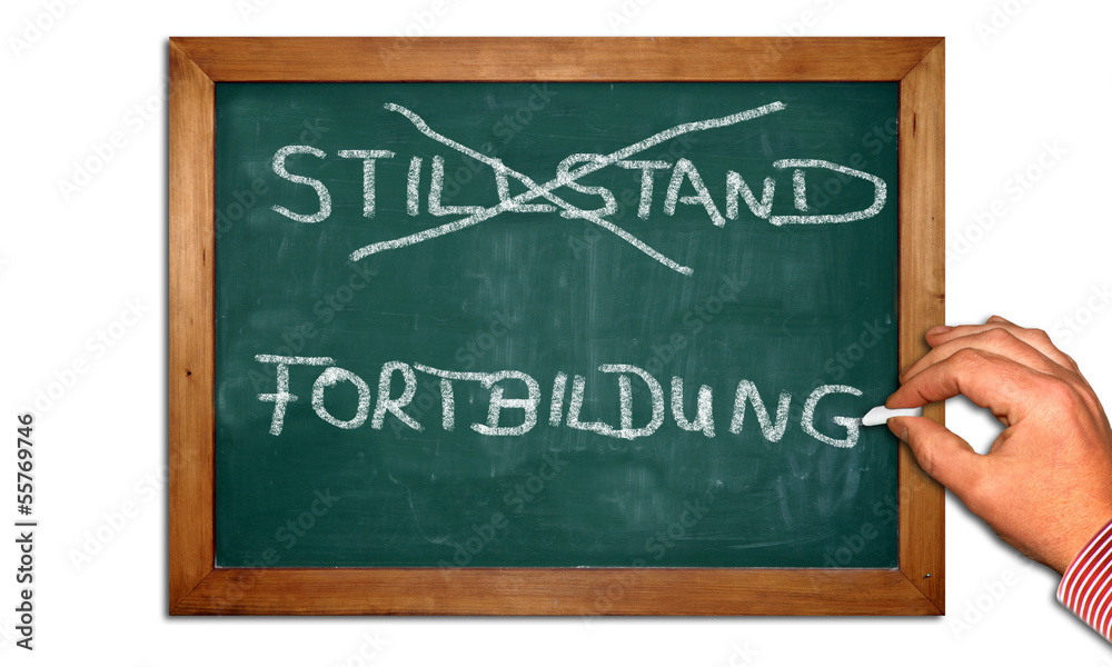 Fototapeta premium Kreidetafel II - Stillstand - Fortbildung
