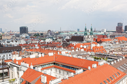 View of Vienna from St. Stephane's cathedral. Austria