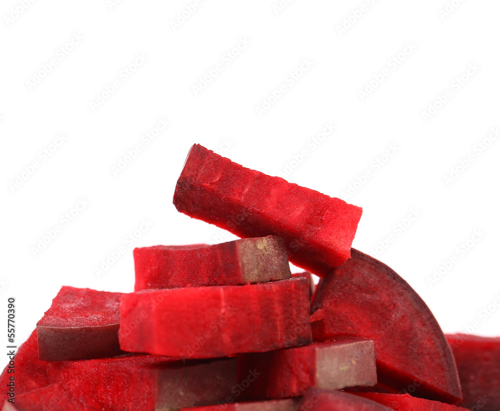 Obraz premium Big pieces of beetroot. Isolated
