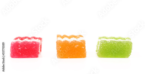 Three colorful marmelade isolated