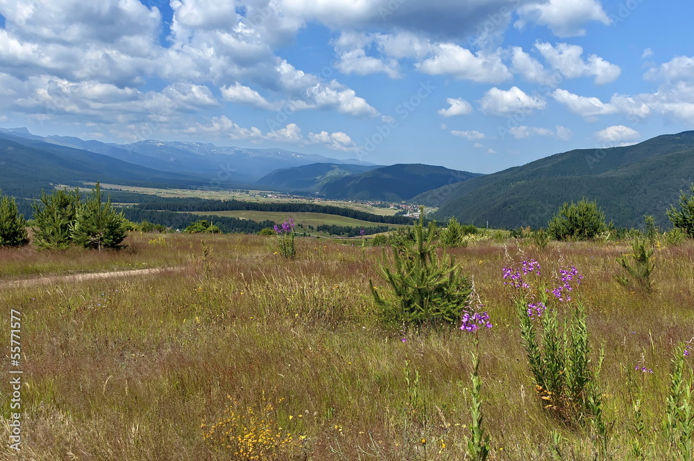 Amazing panoramic mountain vista. Rila mountain, Bulgaria.