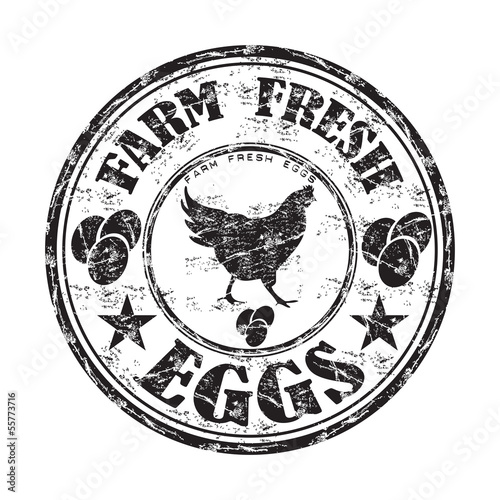 Farm fresh eggs stamp