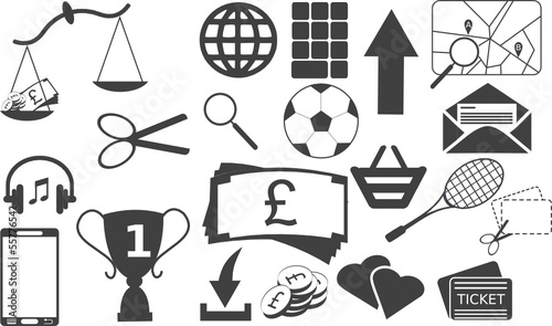 Set of a range of various icons