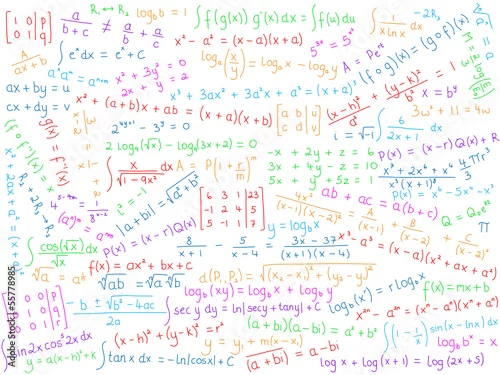 Obraz MATEMATYKA Tło (matematyka naukowa x symbole równań)