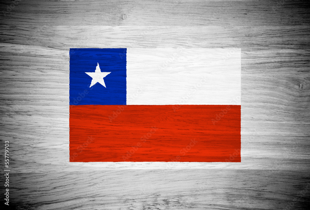 Chile flag on wood texture Chile flag on wood texture