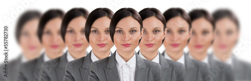 Group of business women clones