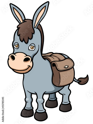 Vector illustration of Cartoon burro