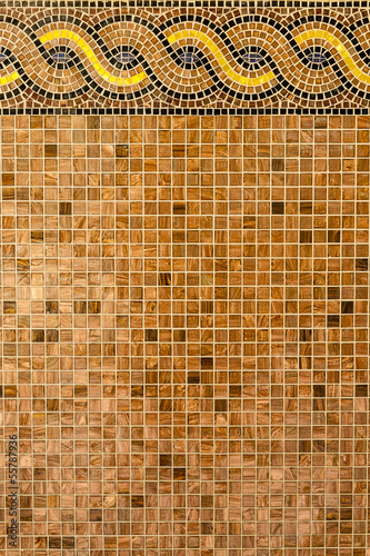 Background with ancient mosaic tiles with ornament.