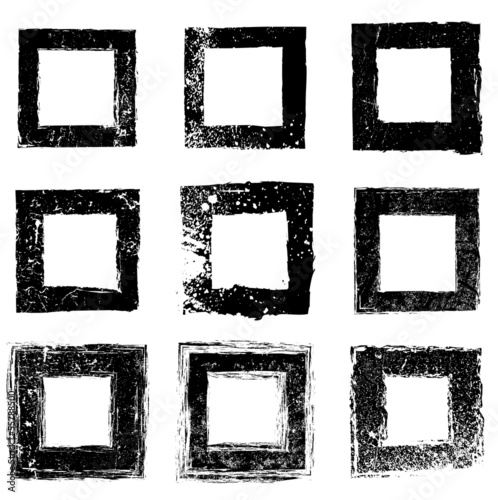 Set of grunge frames. vector illustration.