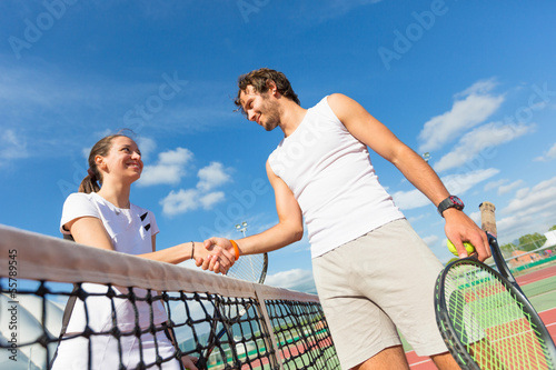 Tennis Players Giving Handshake © william87